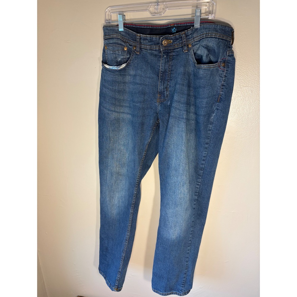 Nat Nast Luxury Originals Mens Straight Leg Jeans Medium Wash Blue W36 L30